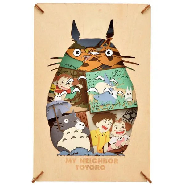 Mein Nachbar Totoro Paper Model Kit Paper Theater Wood Style Silhouette Big Totoro - Smalltinytoystore