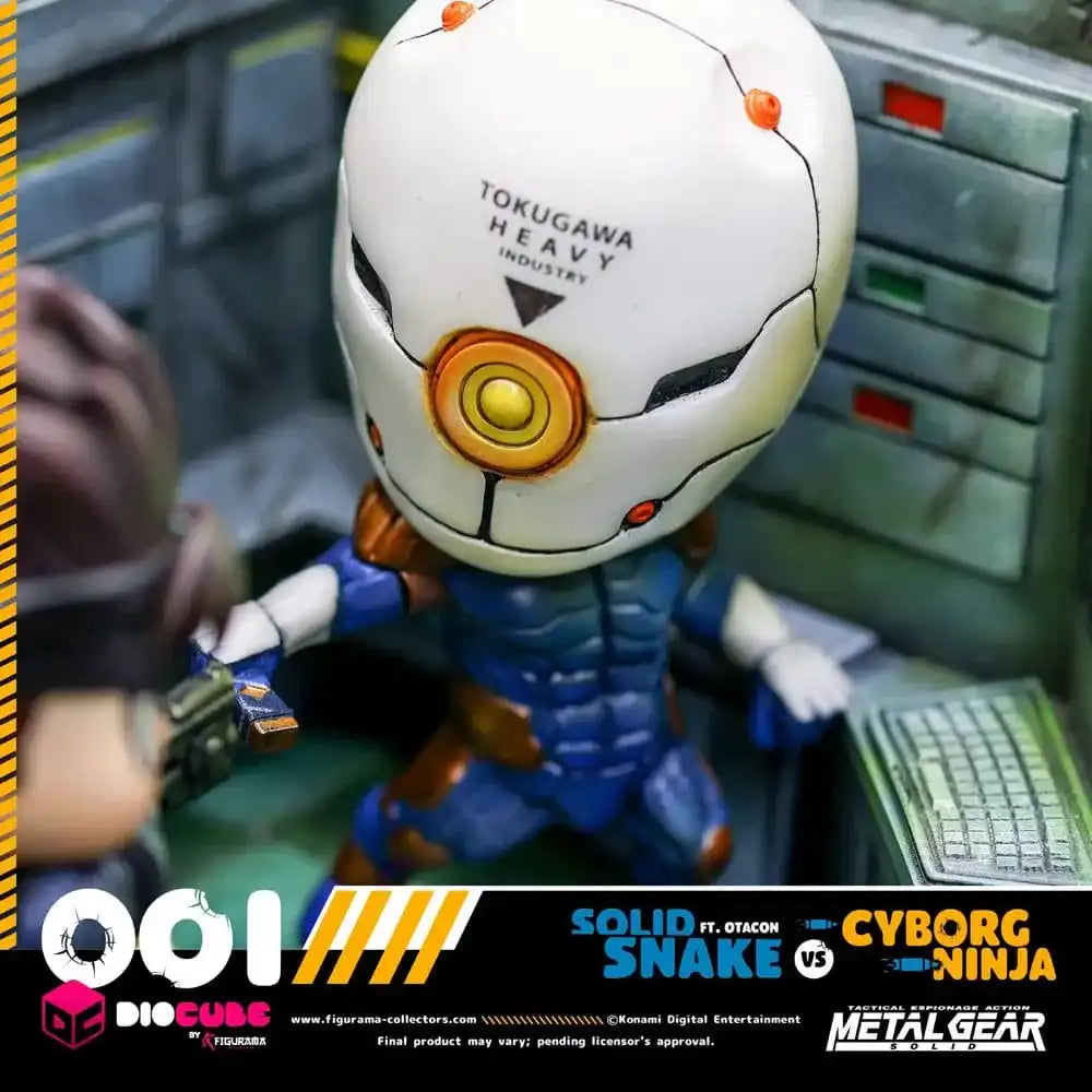 Metal Gear Solid DioCube PVC Diorama Solid Snake Vs Cyborg Ninja Ft Otacon 15 cm - Smalltinytoystore