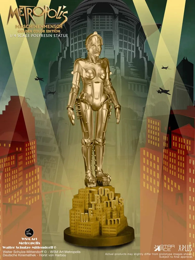 Metropolis Statue 1/4 Maschinenmensch Metallic Gold 40 cm - Smalltinytoystore