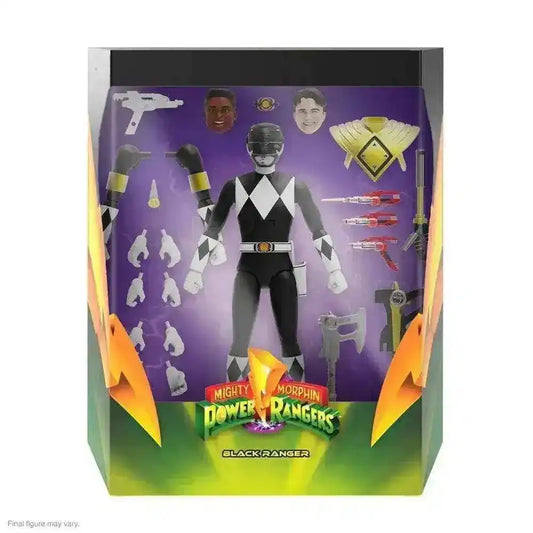Mighty Morphin Power Rangers Ultimates Black Ranger Actionfigur mit Zubehör im Originalkarton, Smalltinytoystore