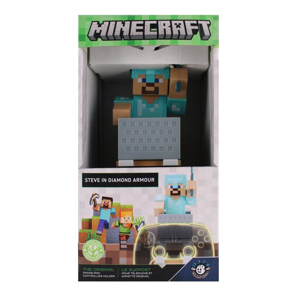 Minecraft Cable Guys Lade-Halter Steve in Diamond Armour 22cm - Smalltinytoystore
