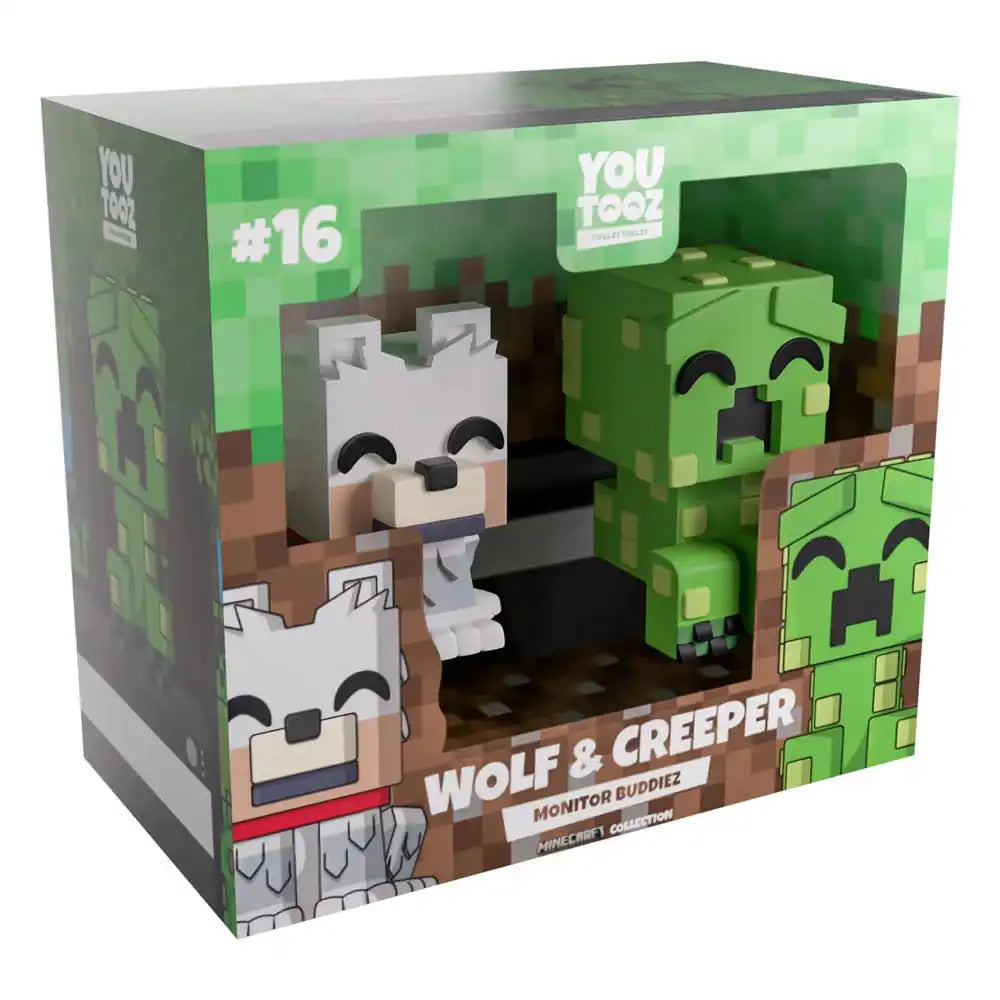 Minecraft Vinyl Figuren Wolf and Creeper Monitor Buddiez - Smalltinytoystore