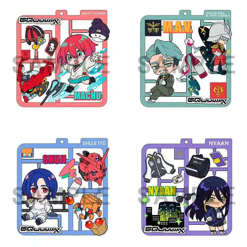 Mobile Suit Gundam GQuuuuuuX Plat Collection Anhänger Sortiment (4) - Smalltinytoystore