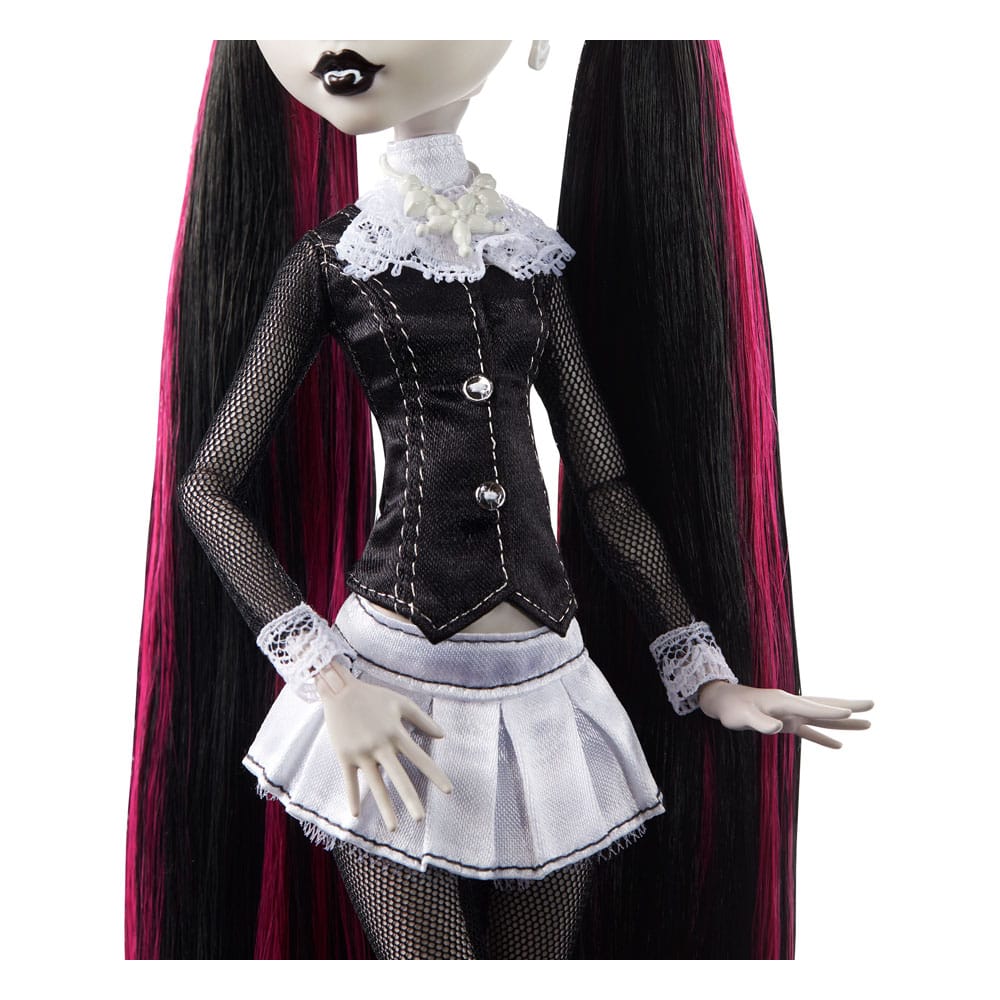 Monster High Reel Drama Puppe Draculaura in Schwarzweiß - Smalltinytoystore