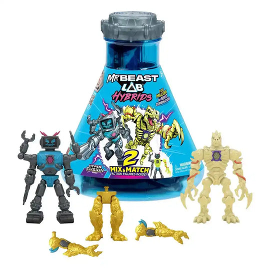 Mr. Beast Lab Hybrids Series 2 Minifiguren 2er-Pack Lab-Bot vs Gid Skeleton 11 cm