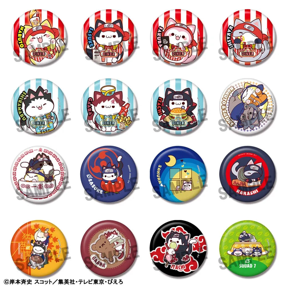 Naruto Mega Cat Project Nyaruto! Metall Ansteck-Buttons 5 cm Sortiment (16) - Smalltinytoystore