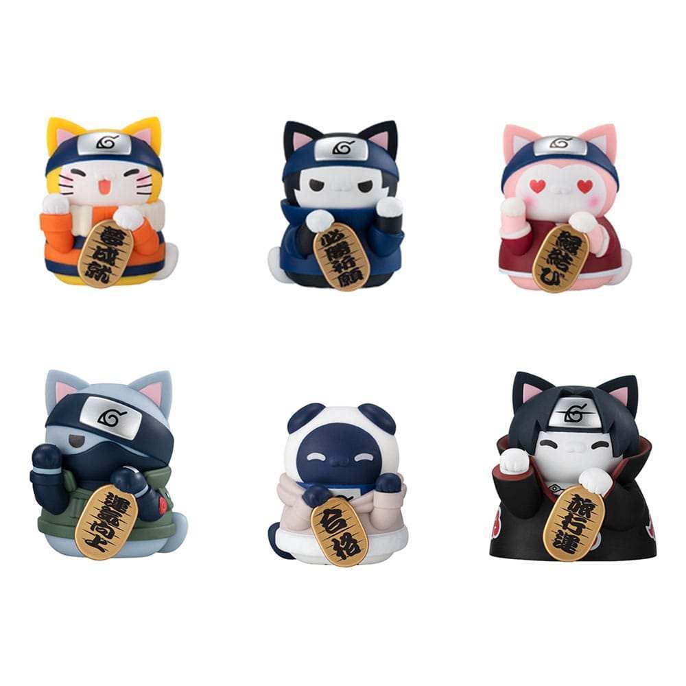Naruto-Nyaruto! Mega Cat Project Nyaruto! Sammelfiguren Beckoning cat fortune one more time 7 cm Sortiment (6) - Smalltinytoystore