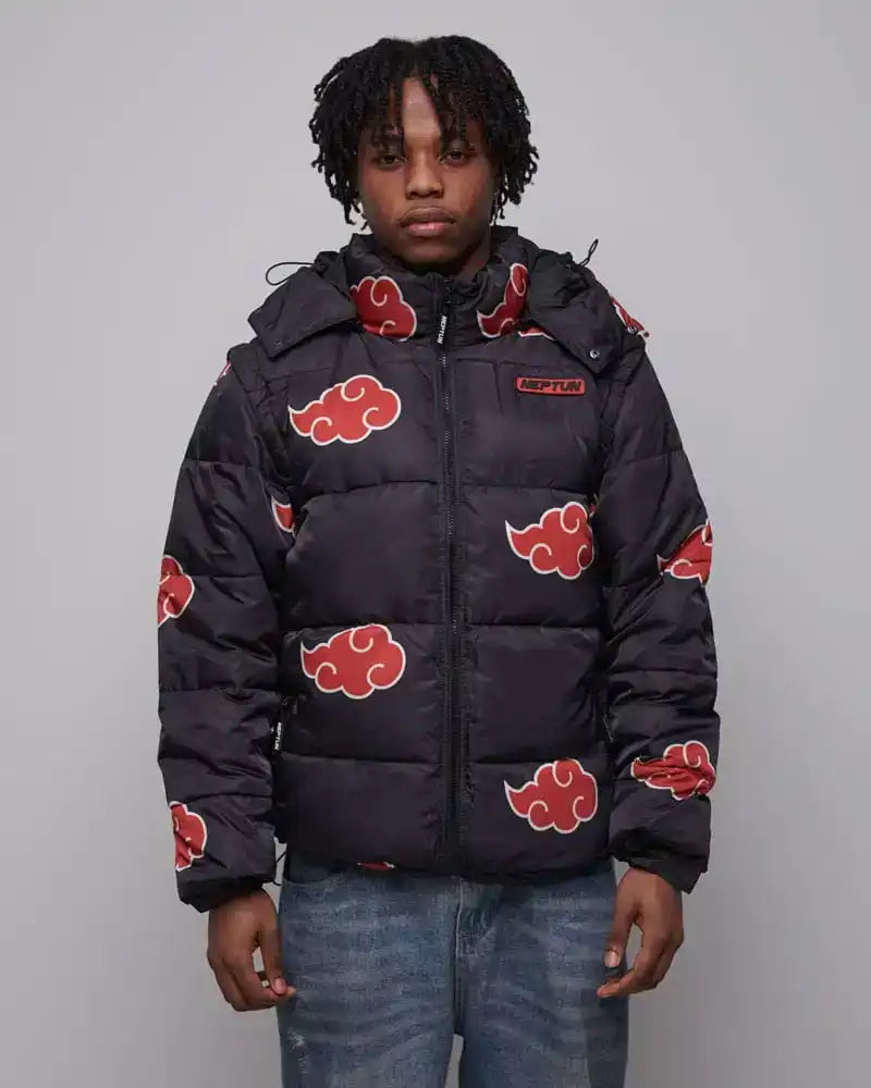 Naruto Puffer-Jacke Akatsuki Rot Größe XXXL - Smalltinytoystore