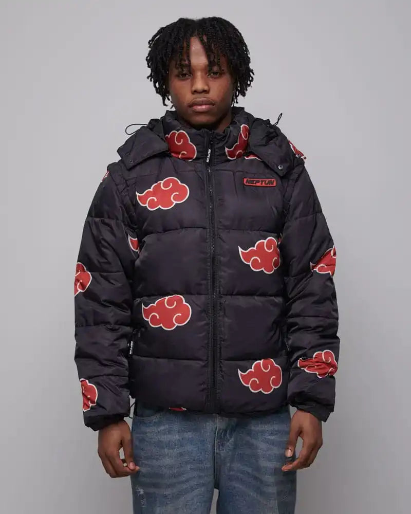 Naruto Puffer-Jacke Akatsuki Rot Größe XXXL - Smalltinytoystore