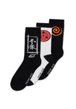 Naruto Shippuden Socken 3er-Pack Sasuke Symbol 43-46 - Smalltinytoystore