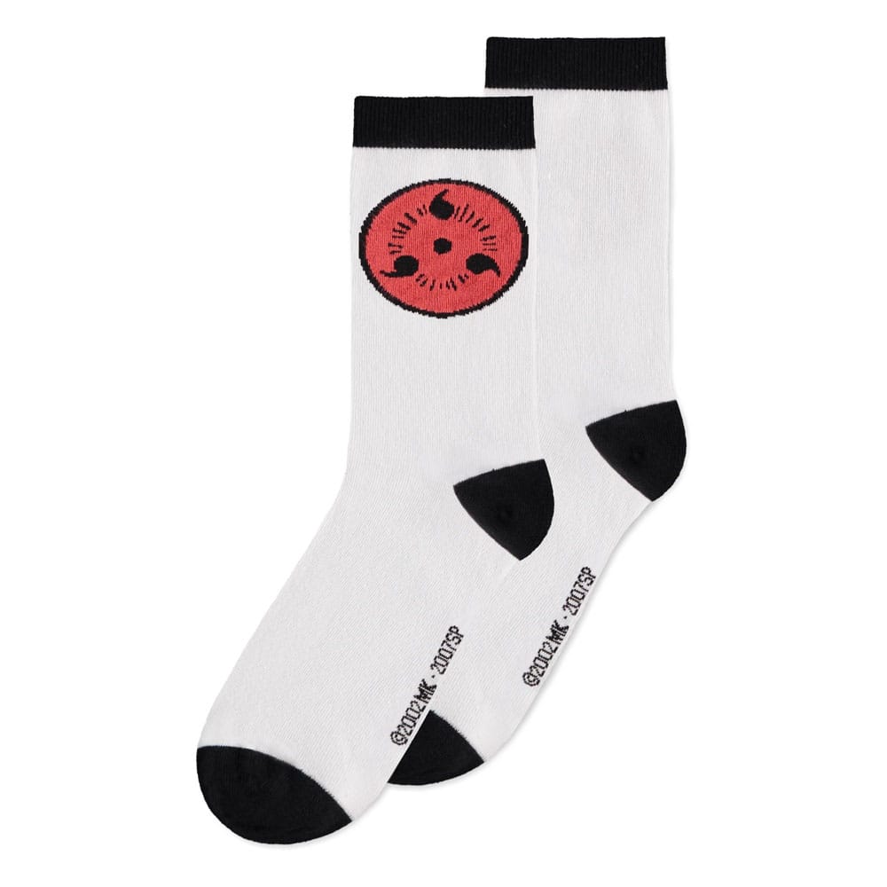 Naruto Shippuden Socken 3er-Pack Sasuke Symbol 43-46 - Smalltinytoystore