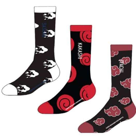 Naruto Socken Sasuke, Kakashi, Itachi 3er-Pack 43-46 - Smalltinytoystore