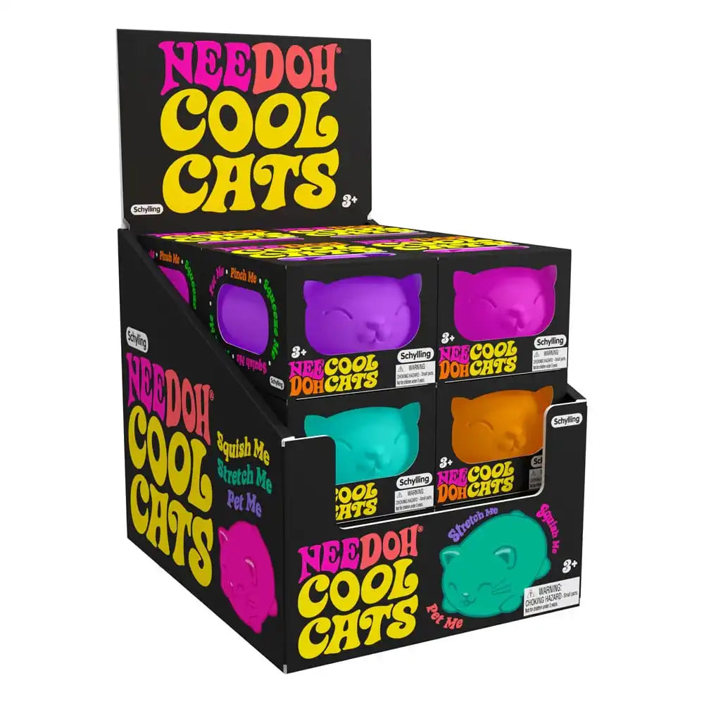 NeeDoh Anti-Stress-Figuren 11 cm Cool Cats Display (12) - Smalltinytoystore