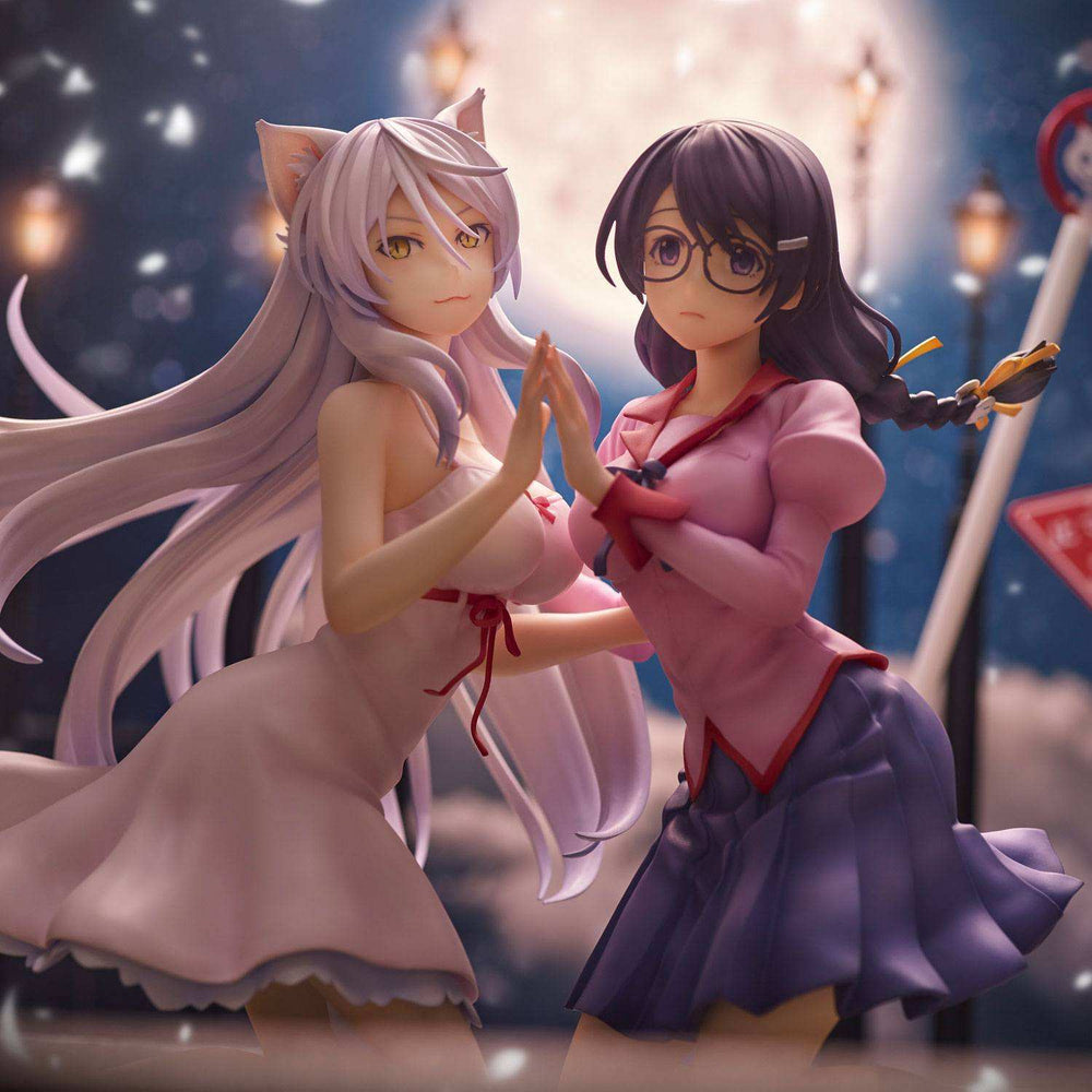 Nekomonogatari Monogatari Series PVC Statuen Tsubasa Hanekawa Set (re-run) 19 cm - Smalltinytoystore