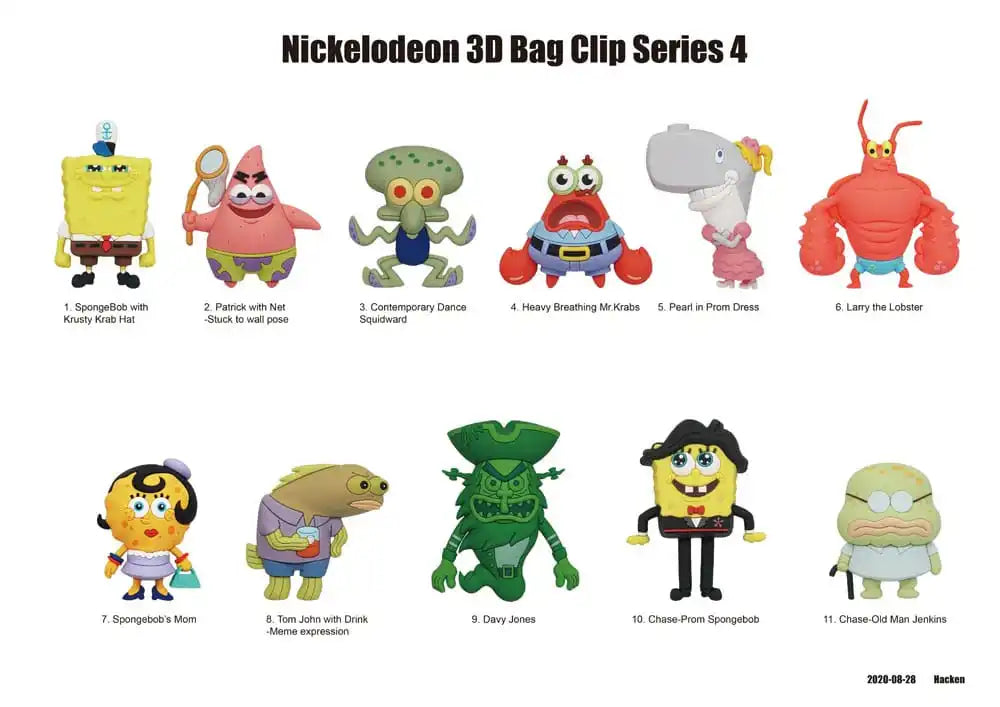 Nickelodeon Classics 3D PVC-Taschenanhänger Series 4 Display (24) - Smalltinytoystore