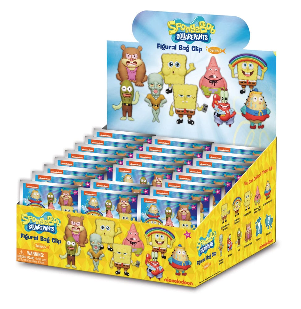 Nickelodeon Classics 3D PVC-Taschenanhänger Series 5 SpongeBob Schwammkopf Display (24) - Smalltinytoystore
