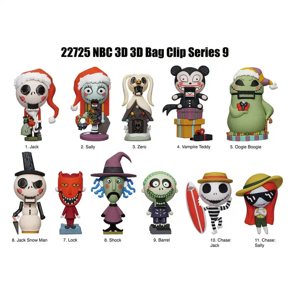 Nightmare Before Christmas 3D PVC-Taschenanhänger Glow in the Dark Serie 9 Display (24) - Smalltinytoystore