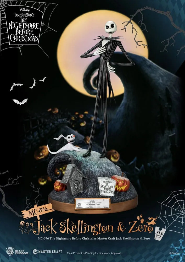 Nightmare before Christmas Master Craft Statue Jack Skellington & Zero 39 cm - Smalltinytoystore