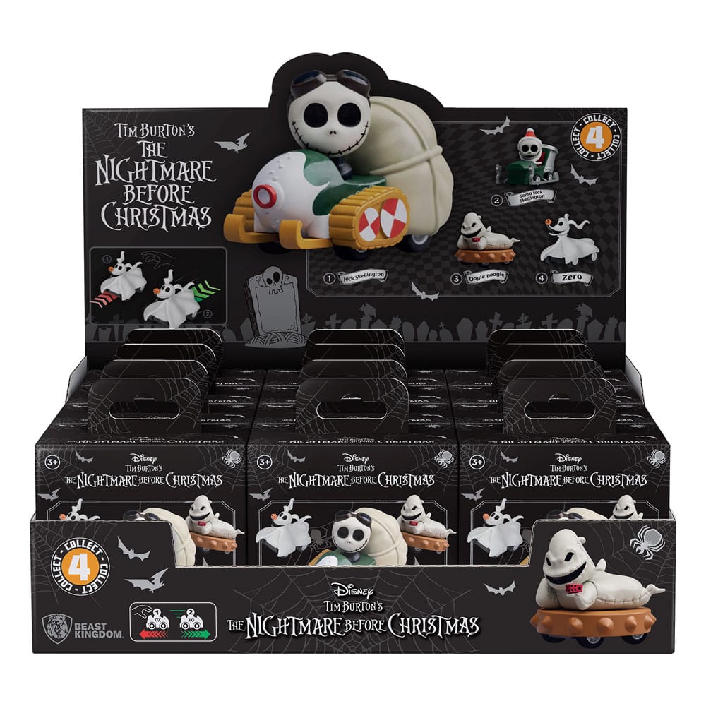 Nightmare Before Christmas Zoom Hero Rückzug-Fahrzeuge mit Figuren (Blind Box Ver.) Display (12) - Smalltinytoystore