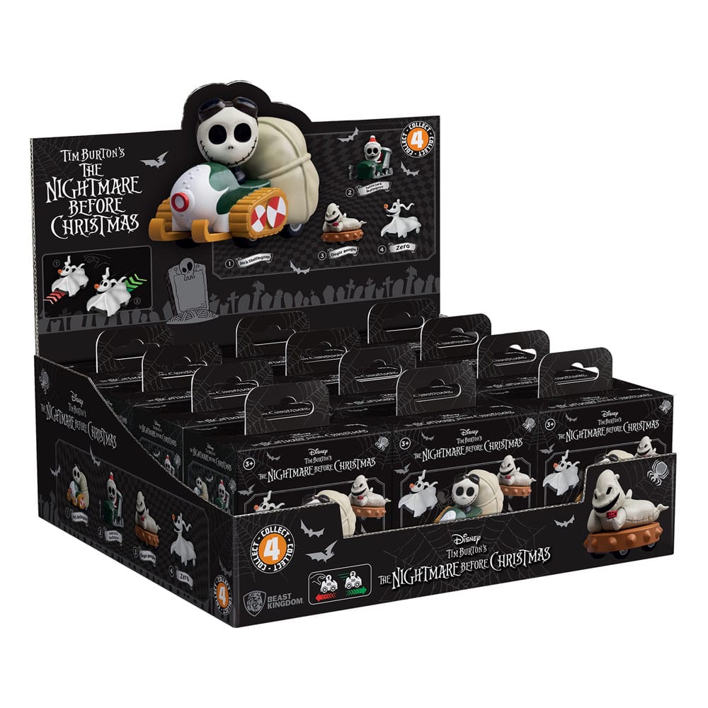 Nightmare Before Christmas Zoom Hero Rückzug-Fahrzeuge mit Figuren (Blind Box Ver.) Display (12) - Smalltinytoystore