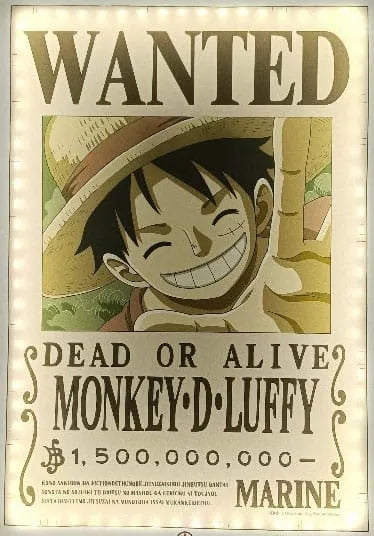 One Piece LED Wandleuchte Wanted Luffy 30 cm - Smalltinytoystore