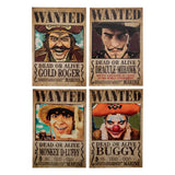 One Piece Magnet 4er-Pack Wanted - Smalltinytoystore