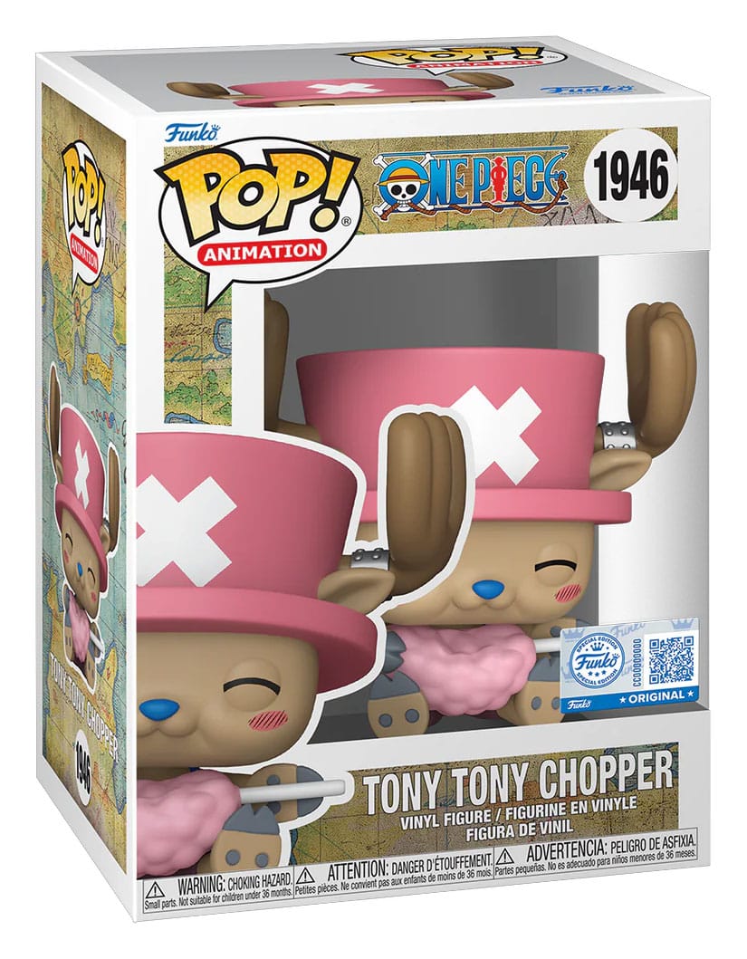 One Piece POP! Animation Vinyl Figur Tony Chopper with Cotton Candy heo Exclusive 9 cm - Smalltinytoystore