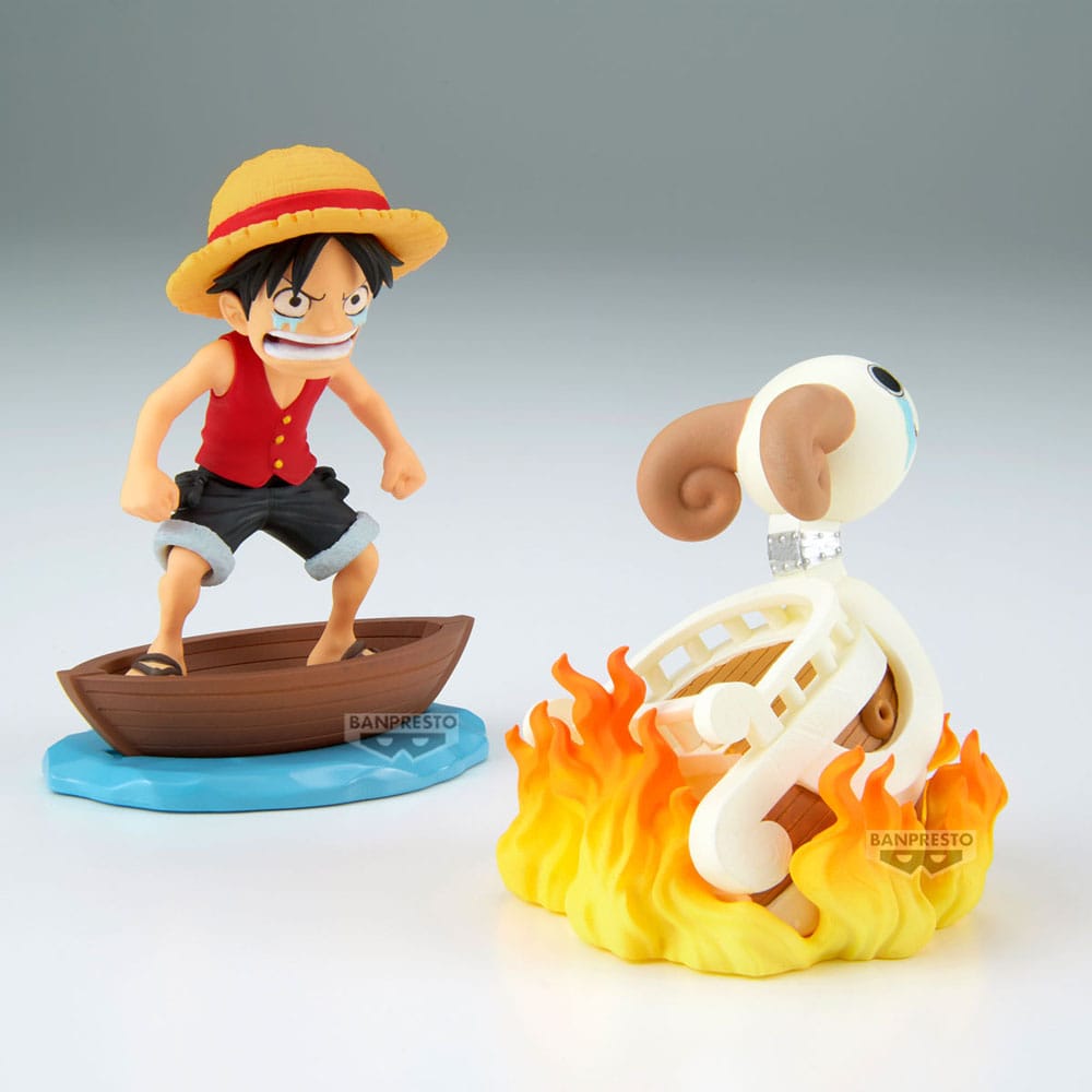 One Piece WCF Log Stories PVC Statuen 2er-Pack Luffy & Going Merry 8 cm - Smalltinytoystore