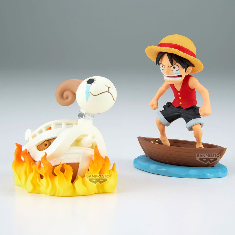 One Piece WCF Log Stories PVC Statuen 2er-Pack Luffy & Going Merry 8 cm - Smalltinytoystore