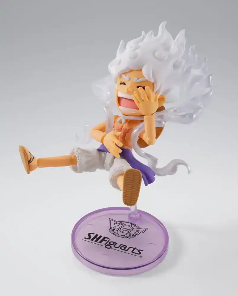 One Piece World Collactable Figures x S.H. Figuarts Actionfigur Monkey D. Ruffy Gear 5 8 cm - Smalltinytoystore