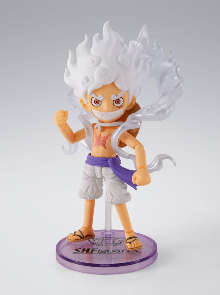 One Piece World Collactable Figures x S.H. Figuarts Actionfigur Monkey D. Ruffy Gear 5 8 cm - Smalltinytoystore