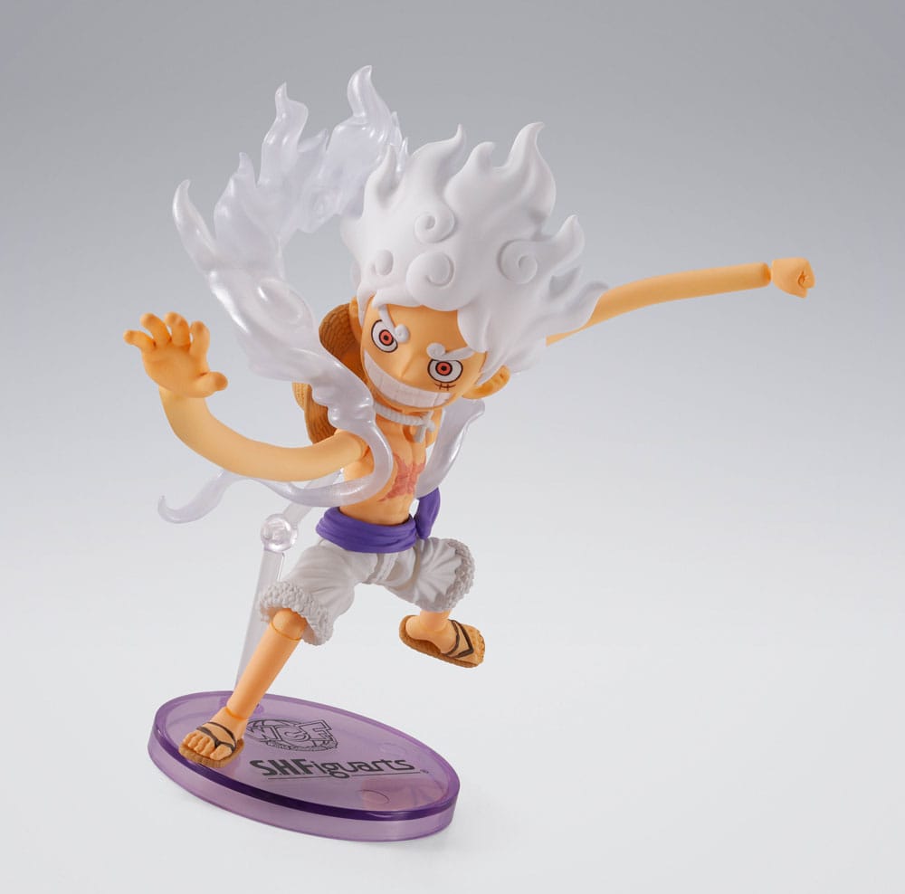 One Piece World Collactable Figures x S.H. Figuarts Actionfigur Monkey D. Ruffy Gear 5 8 cm - Smalltinytoystore