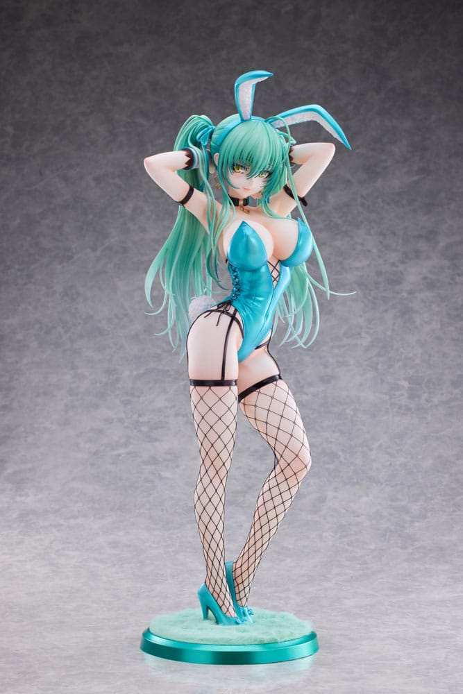 Original Character PVC Statue 1/4 Green Twin Tail Bunny-chan Fishnet Tights Ver. 43 cm - Smalltinytoystore