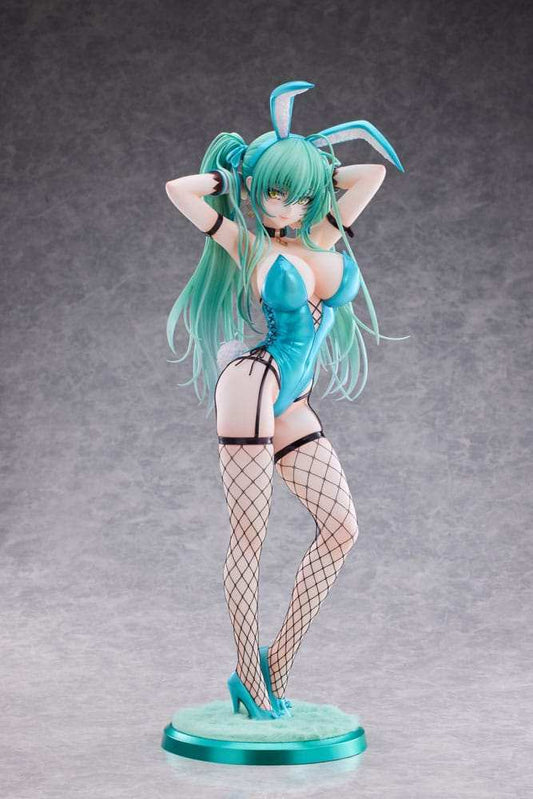 Original Character PVC Statue 1/4 Green Twin Tail Bunny-chan Fishnet Tights Ver. 43 cm - Smalltinytoystore