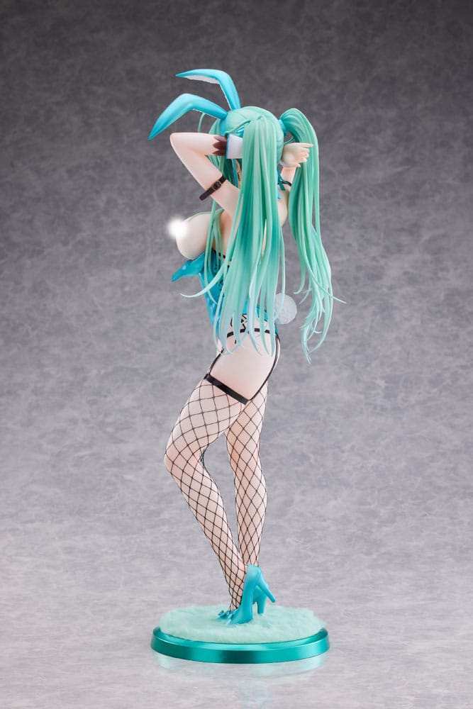 Original Character PVC Statue 1/4 Green Twin Tail Bunny-chan Fishnet Tights Ver. 43 cm - Smalltinytoystore