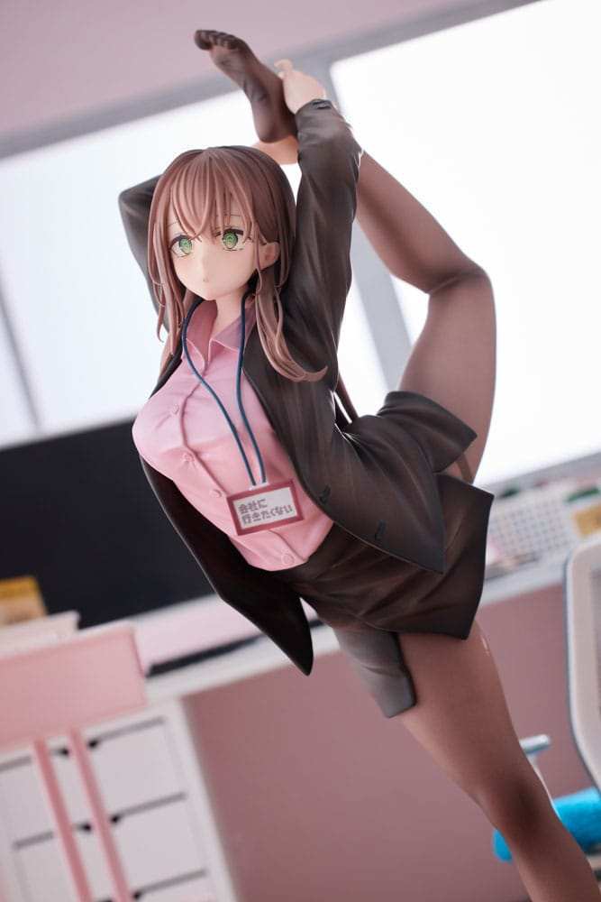 Original Character PVC Statue 1/6 OL-chan Who Doesn't Want to Go to Work Pink Ver. 26 cm - Smalltinytoystore