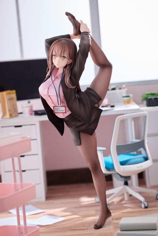 Original Character PVC Statue 1/6 OL-chan Who Doesn't Want to Go to Work Pink Ver. Deluxe Edition 26 cm - Smalltinytoystore