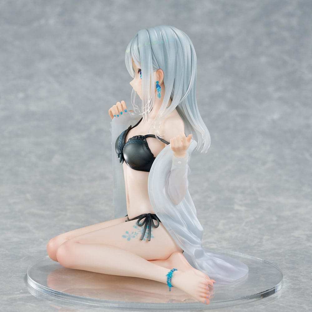 Original Character PVC Statue 1/7 Silver-Haired Girl Sky Blue Morning Special Outfit Ver. by Fuumi Illustration 16 cm - Smalltinytoystore