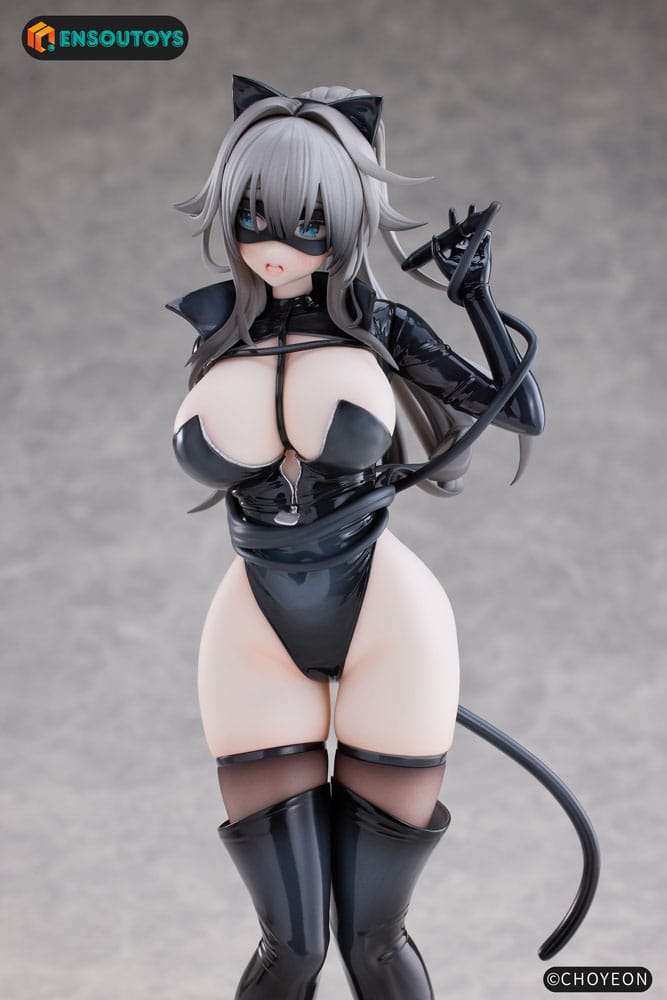 Original Character Statue 1/6 Cat Woman Happy-chan Different Color Edition 27 cm - Smalltinytoystore