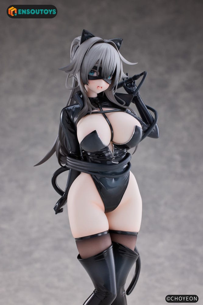 Original Character Statue 1/6 Cat Woman Happy-chan Different Color Edition 27 cm - Smalltinytoystore
