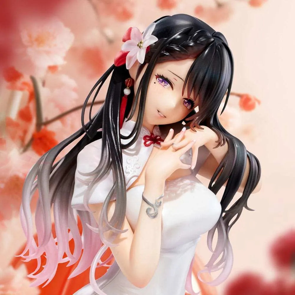 Original Illustration PVC Statue Mai Okuma illustration Healing-type white chinese dress lady 26 cm - Smalltinytoystore