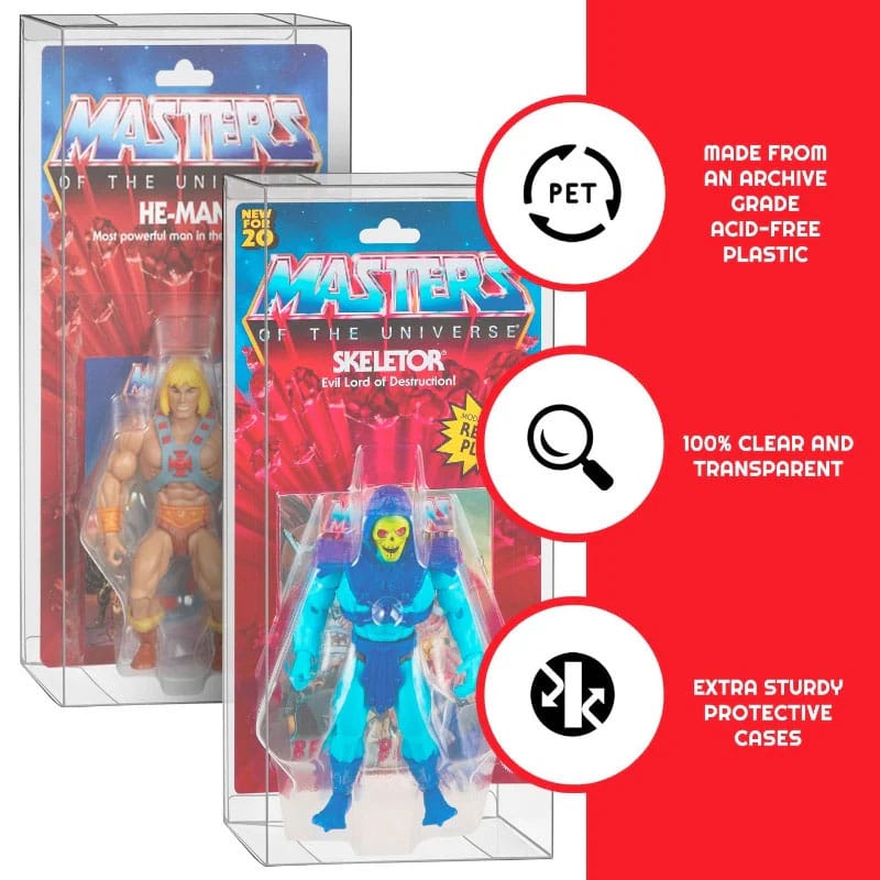 PET Gehäuse 10er-Pack für Masters of the Universe Origins Power Posing (Carded) Box Figuren - Smalltinytoystore