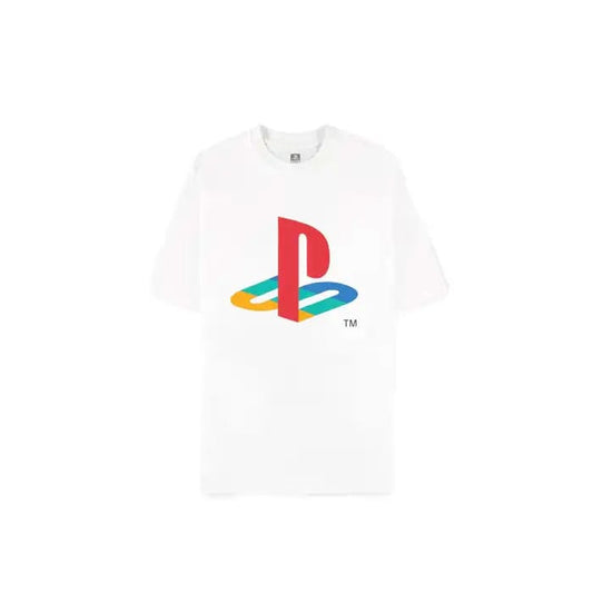 PlayStation T-Shirt Logo White Loose Fit Größe M - Smalltinytoystore