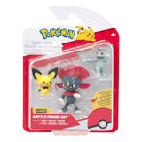 Pokémon First Partner Battle Figure Set Figuren 3er-Pack Pichu, Machollo & Snibunna - Smalltinytoystore