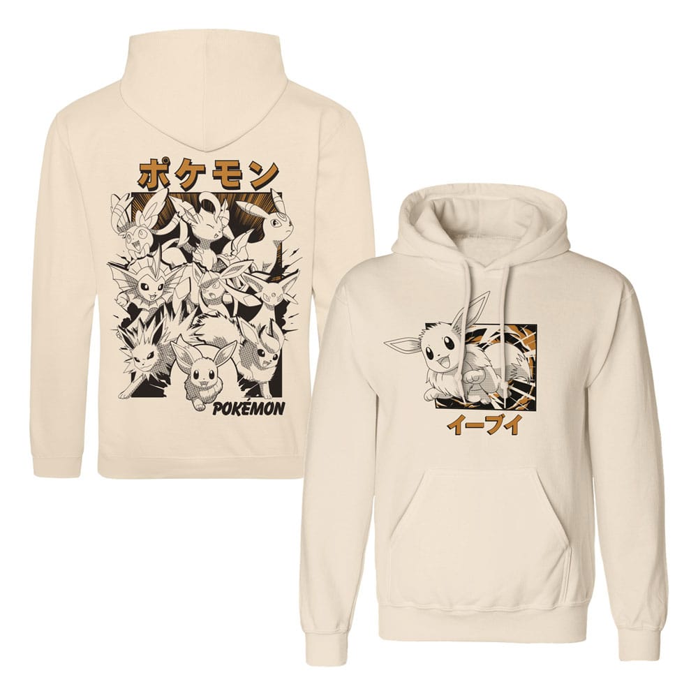 Pokémon Kapuzenpullover Evoli Evolutions Katakana Größe L - Smalltinytoystore