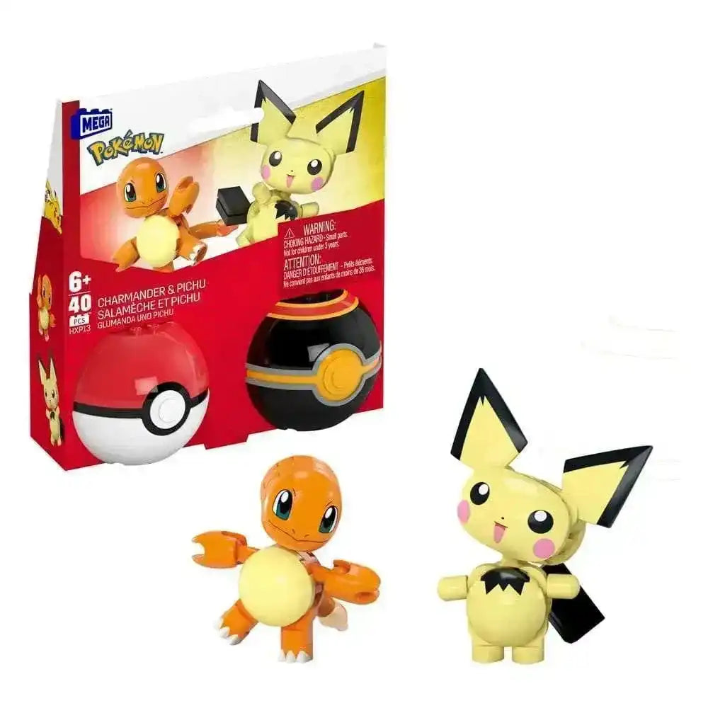Pokémon MEGA Bauset Poké Ball Collection: Glumanda & Pichu - Smalltinytoystore