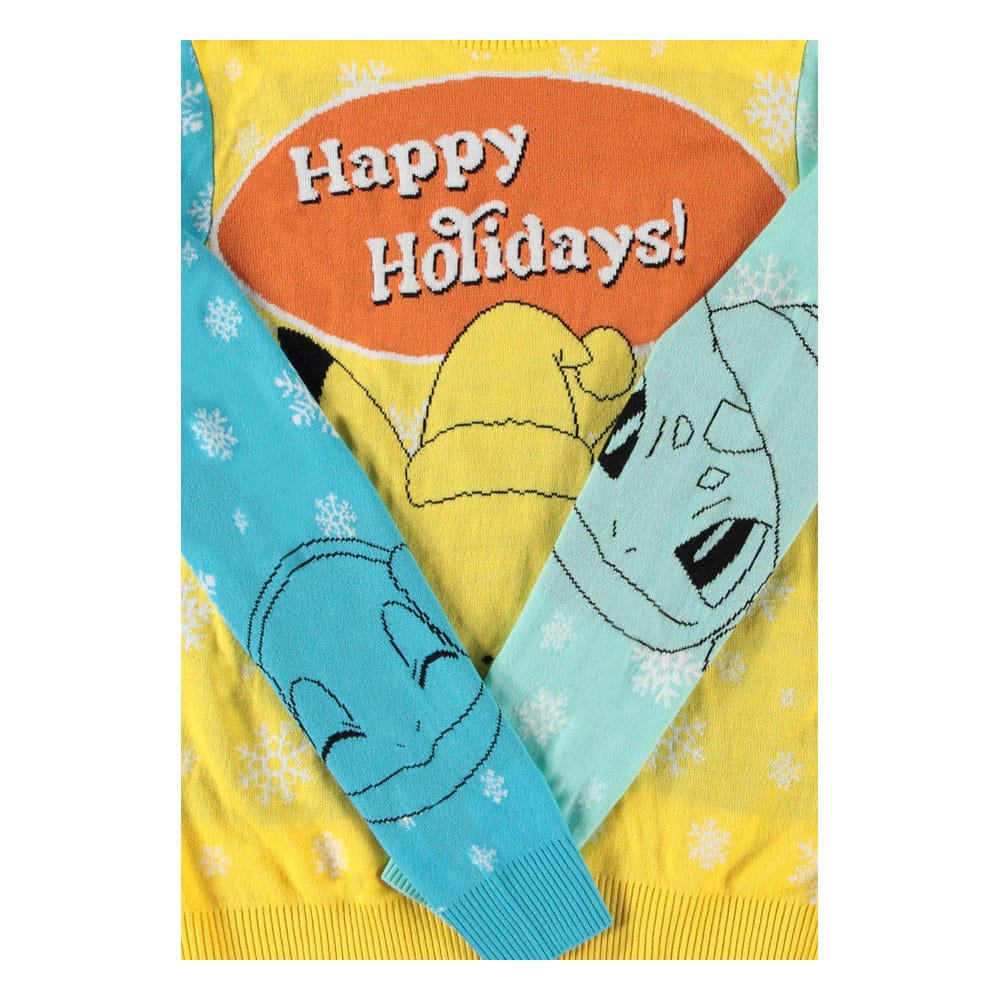 Pokémon Pullover Pikachu, Bulbasaur, Squirtle & Charmender (Christmas Jumper) Größe XL - Smalltinytoystore