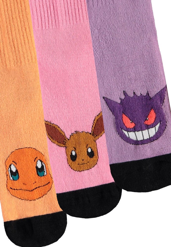 Pokemon Socken 3er-Pack Heads Colormix 35-38 - Smalltinytoystore