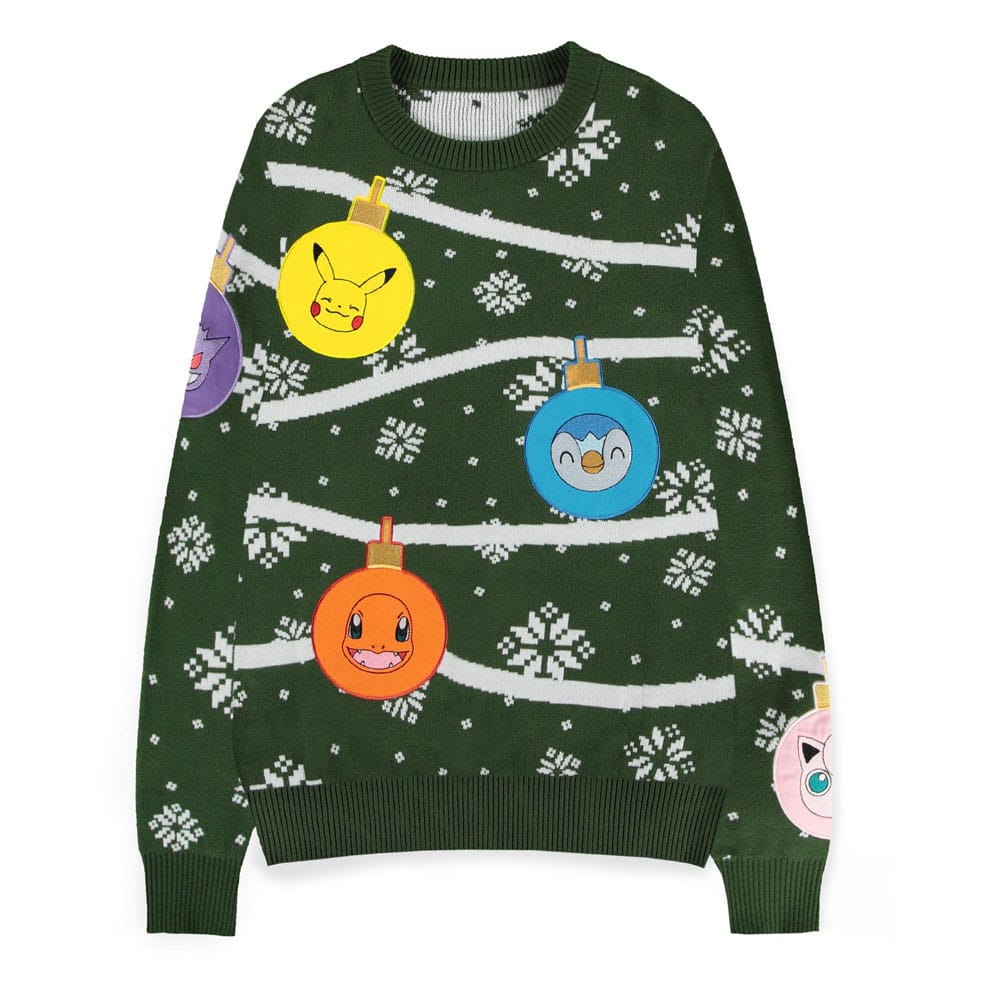 Pokémon Sweatshirt Christmas Jumper Xmas Balls Größe M - Smalltinytoystore