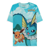 Pokémon T-Shirt Mirage AOP Evoli Evolutions Größe L - Smalltinytoystore